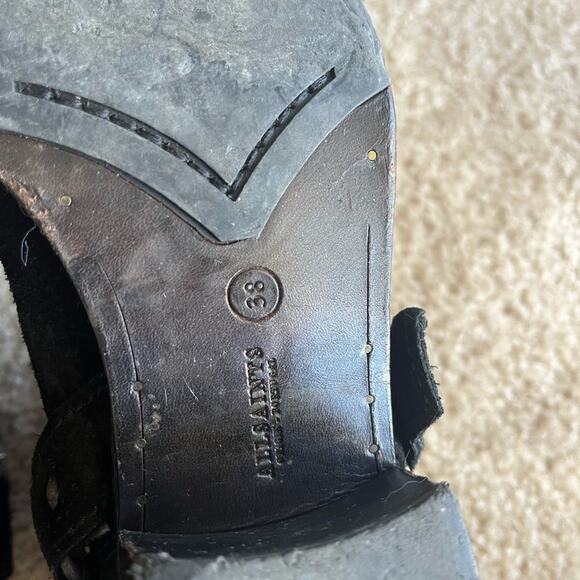 AllSaints | Suede Quentin Harness Black Ankle Boots - Picture 13 of 14